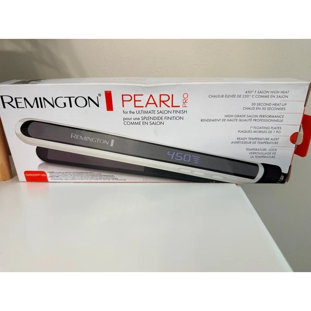Remington Pearl Pro Flat Iron Women 1 Inch Black White Ceramic S9500PP-VN NEW